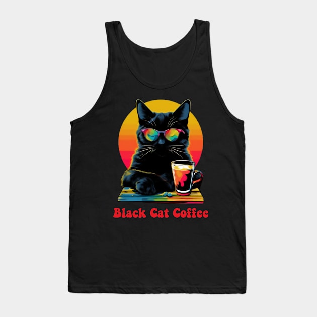 Black Cat Coffee Tank Top by Blende Lovers